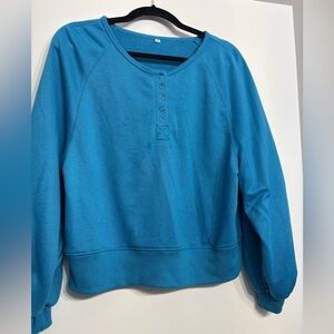 Blue Button-Up Lightweight Sweater
